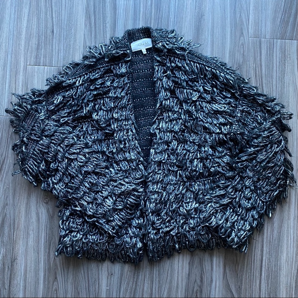 The GREAT shaggy metallic cardigan